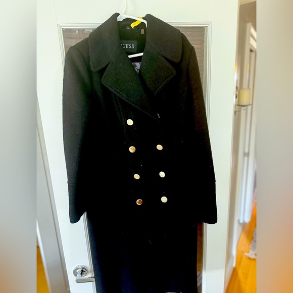 Guess Jackets & Blazers - GUESS Black long size large women's pea coat